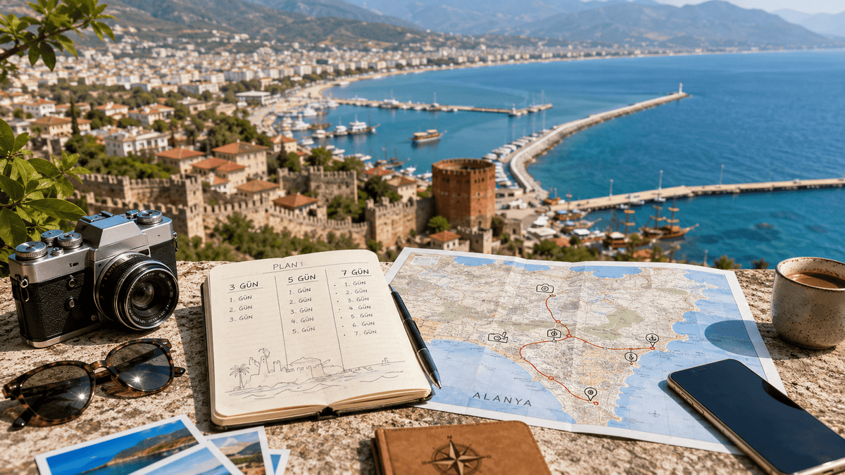 Tour route suited to a multi-day holiday itinerary in Alanya