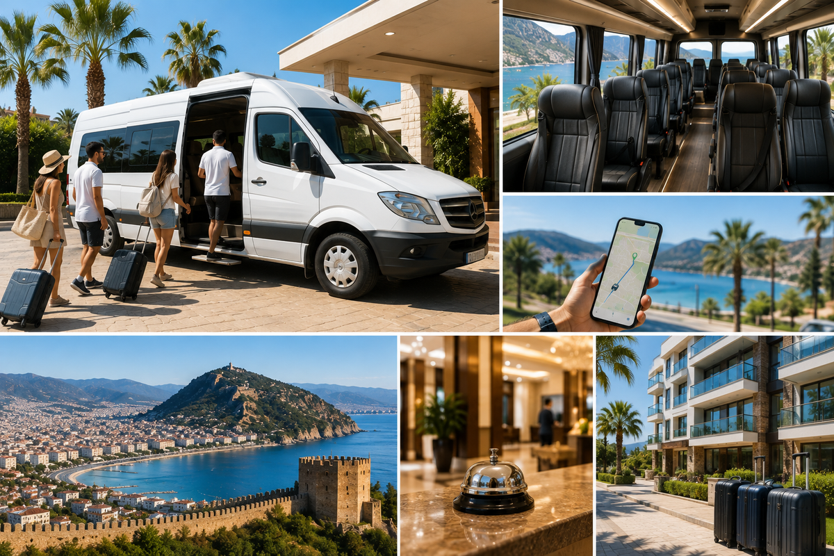 Alanya'da tur öncesi otelden alınış transfer aracı