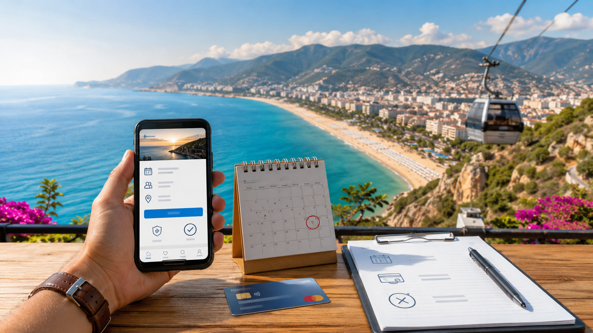 Online-Buchungs- und Zahlungsprozess für Alanya-Touren