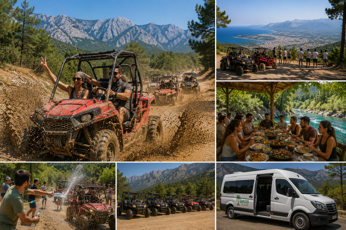 Kemer'den kalkan buggy ve combo safari turunda macera dolu bir sahne