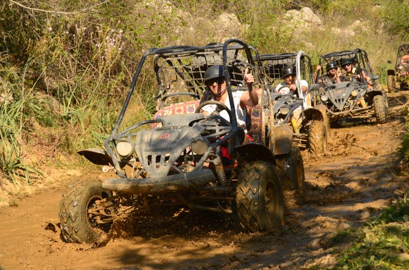 Alanya Buggy Safari Tour with off-road adventure, dusty trails and mountain scenery