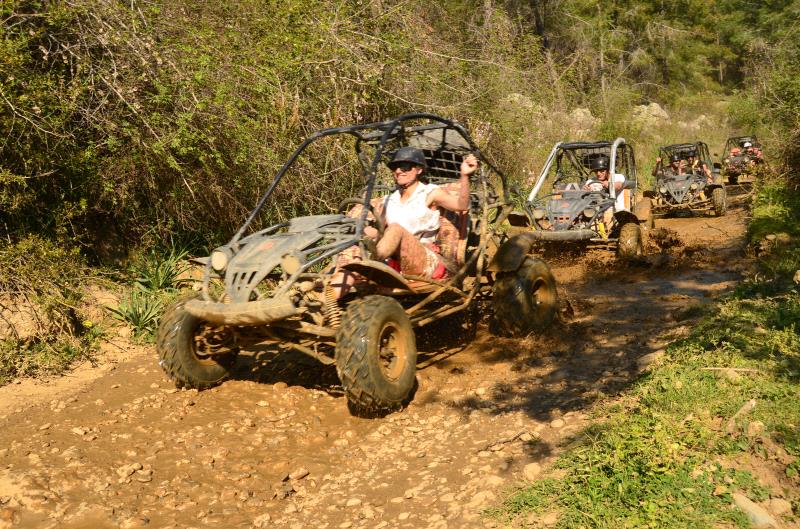 Alanya Buggy Safari Tour with off-road adventure, dusty trails and mountain scenery