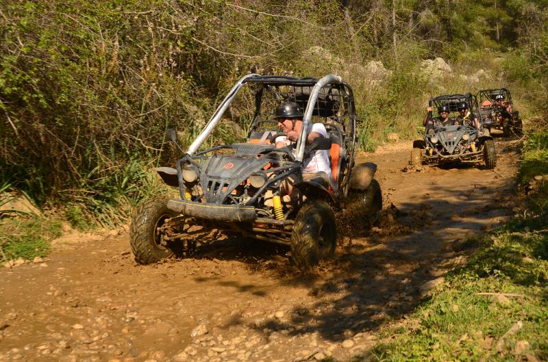 Alanya Buggy Safari Tour with off-road adventure, dusty trails and mountain scenery