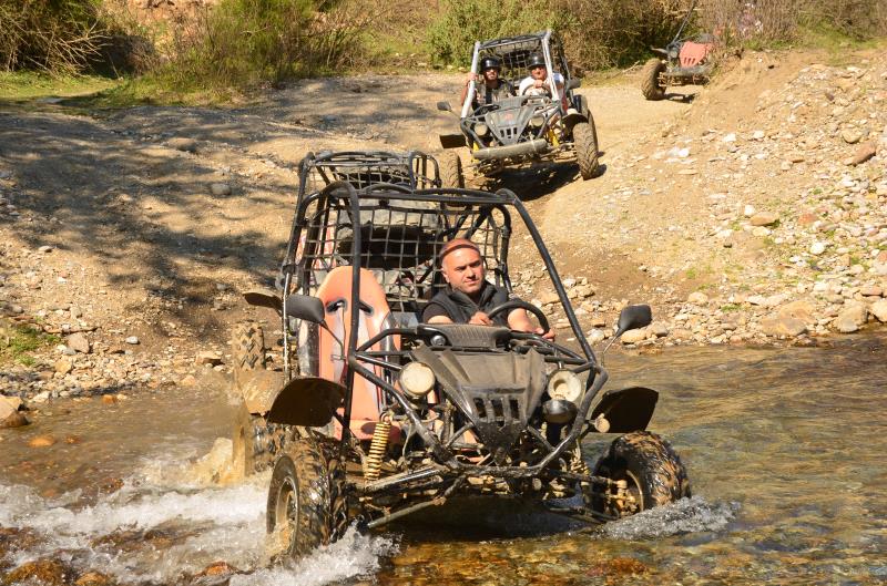 Alanya Buggy Safari Tour with off-road adventure, dusty trails and mountain scenery