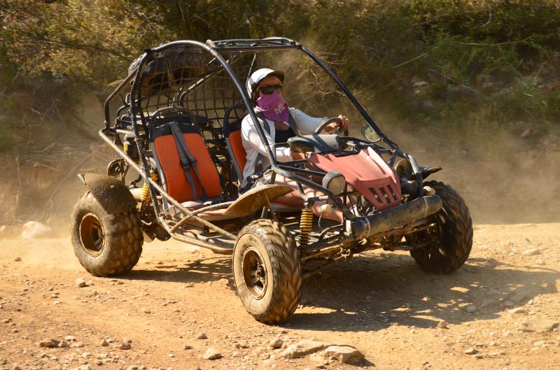 Alanya Buggy Safari Tour with off-road adventure, dusty trails and mountain scenery