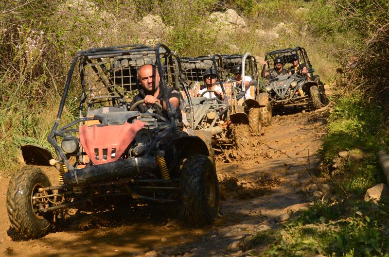 Alanya Buggy Safari Tour with off-road adventure, dusty trails and mountain scenery