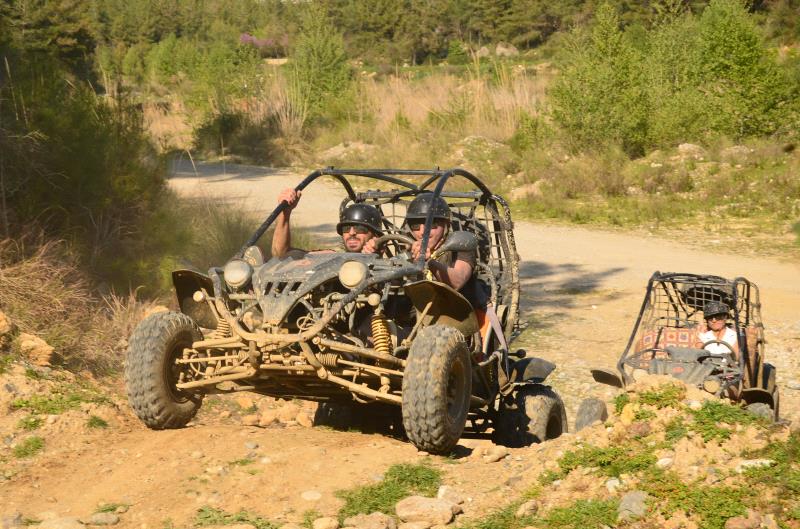 Alanya Buggy Safari Tour with off-road adventure, dusty trails and mountain scenery