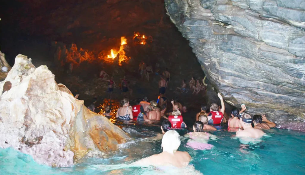 Alanya Catamaran Boat Tour with swimming breaks, music, sea views and Mediterranean coastline
