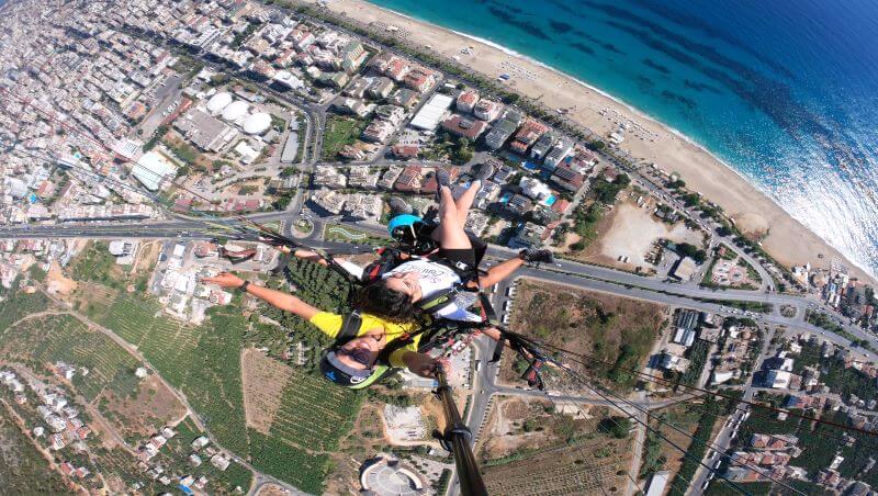 Alanya Paragliding Tour with Cleopatra Beach views, tandem flight and Mediterranean coastline