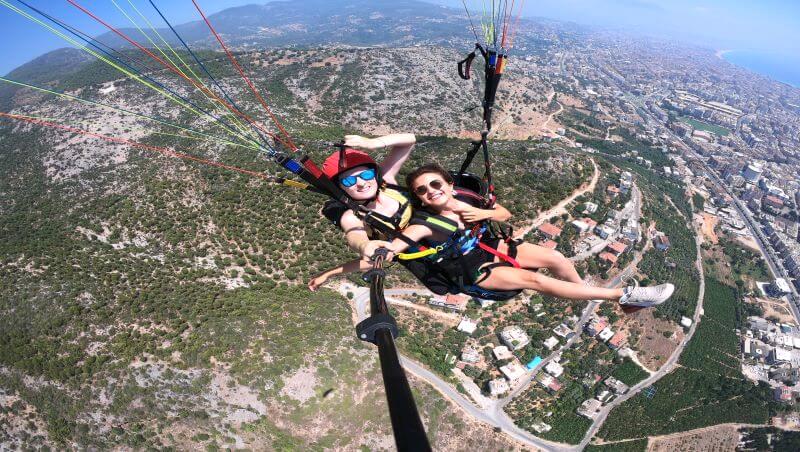 Alanya Paragliding Tour with Cleopatra Beach views, tandem flight and Mediterranean coastline