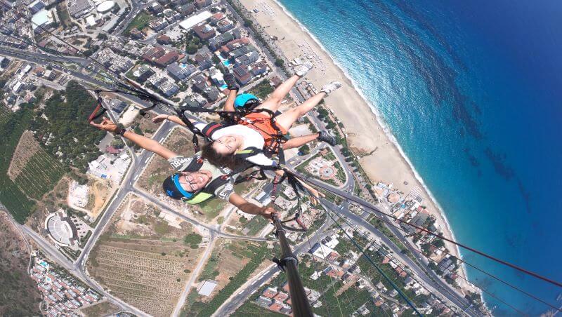 Alanya Paragliding Tour with Cleopatra Beach views, tandem flight and Mediterranean coastline